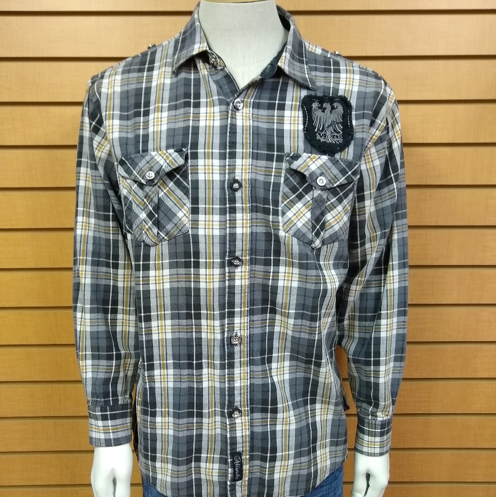 Ablanche Long Sleeve Plaid Black & Yellow …